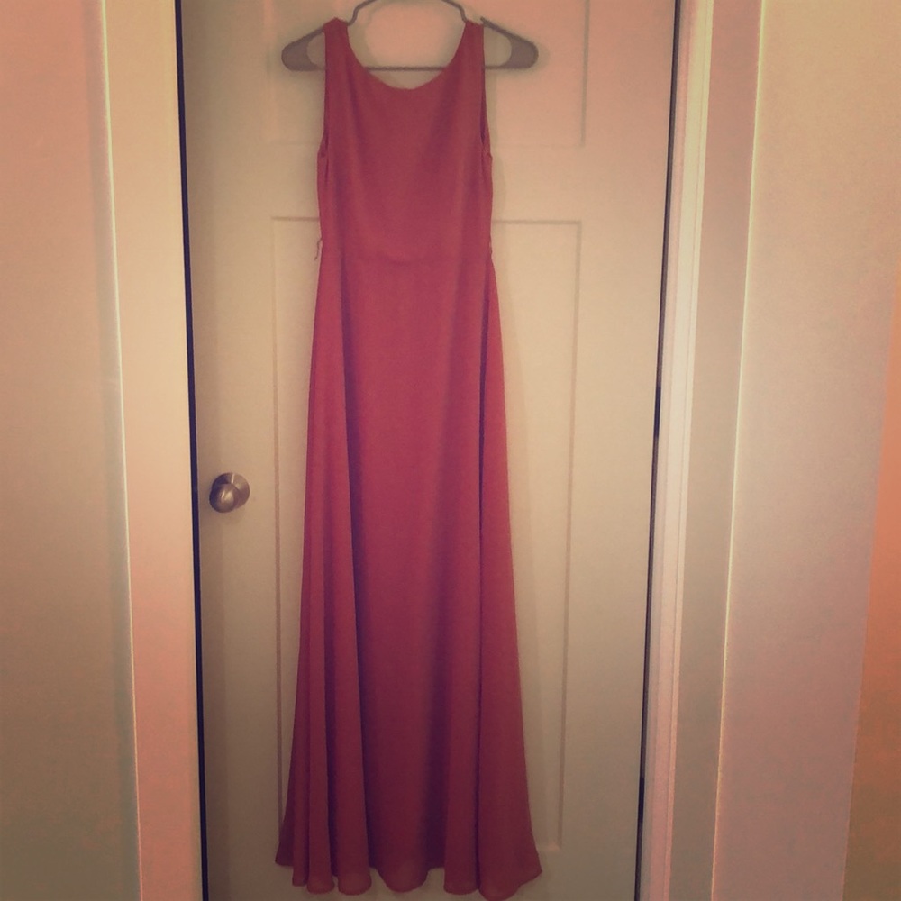 Lulus maxi bridesmaid dress.
